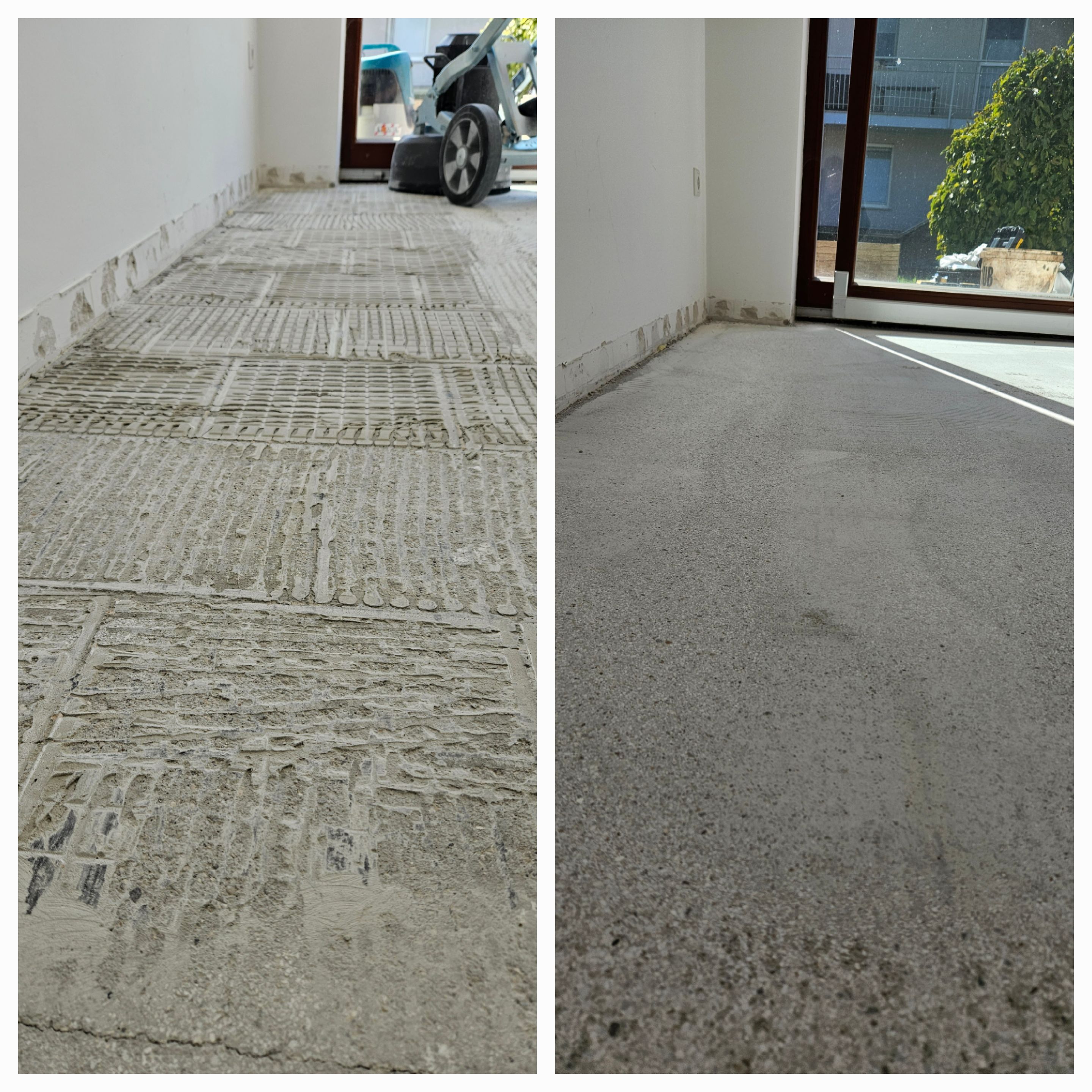 Odstranjevanje lepila z betonske površine