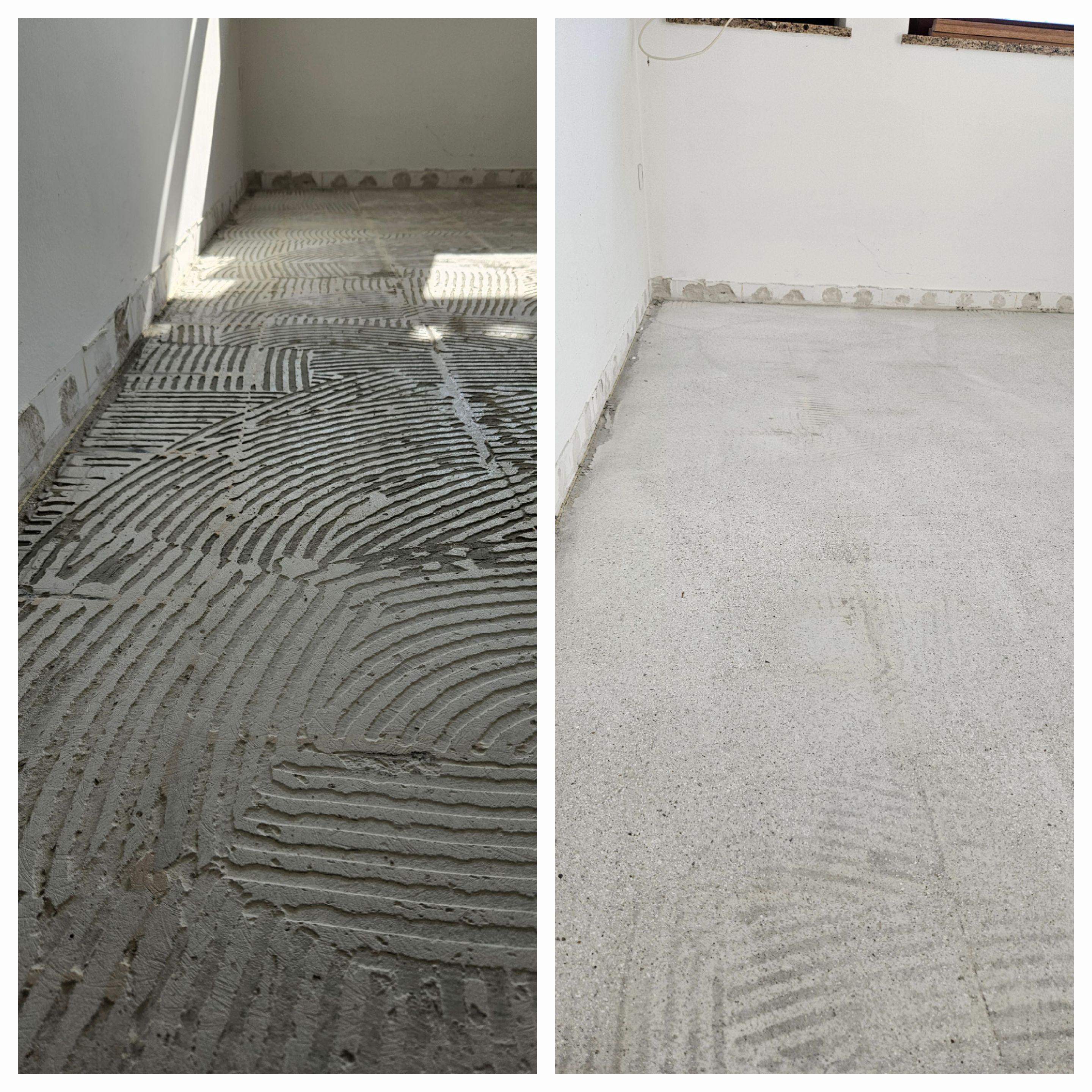 Pripravljena površina po odstranitvi lepila